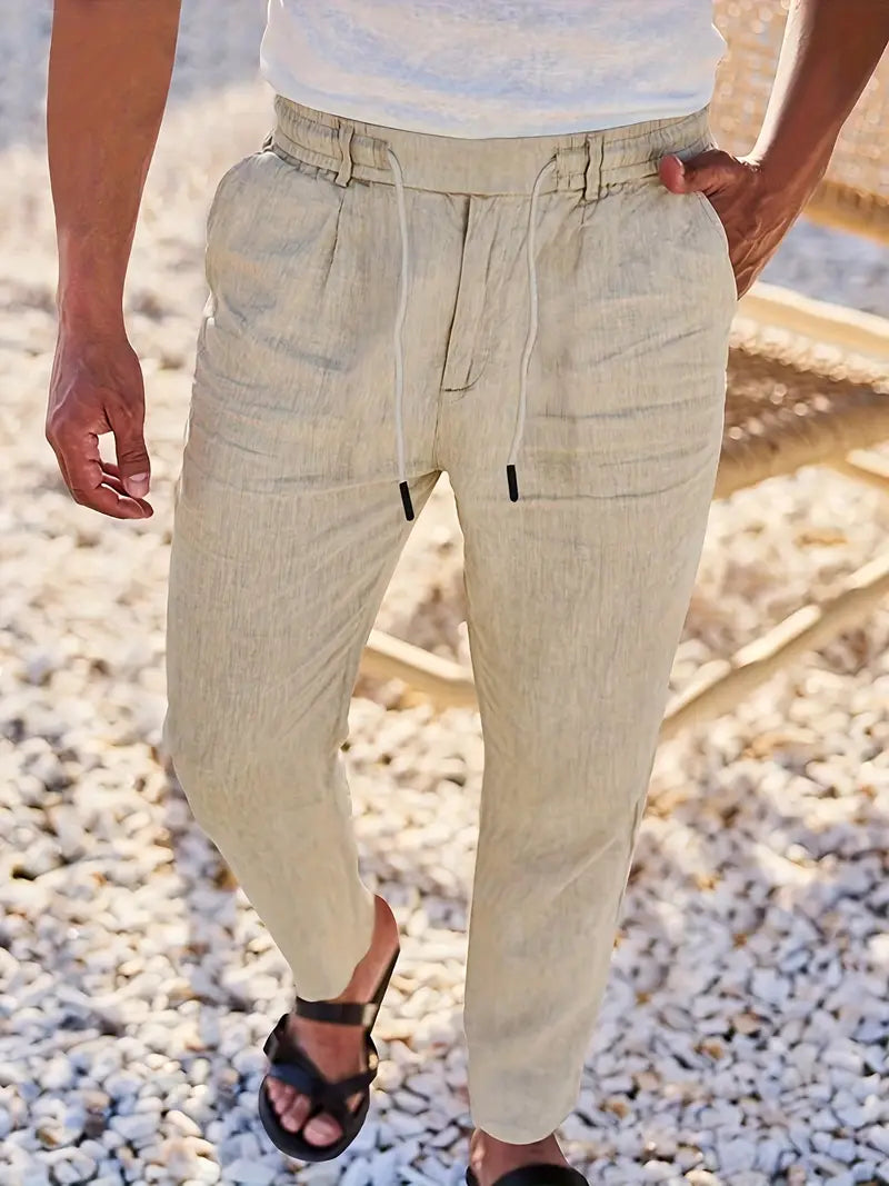 Elegantes pantalones de lino