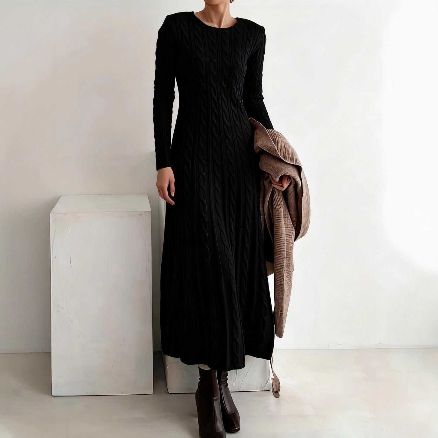 Vestido midi de punto