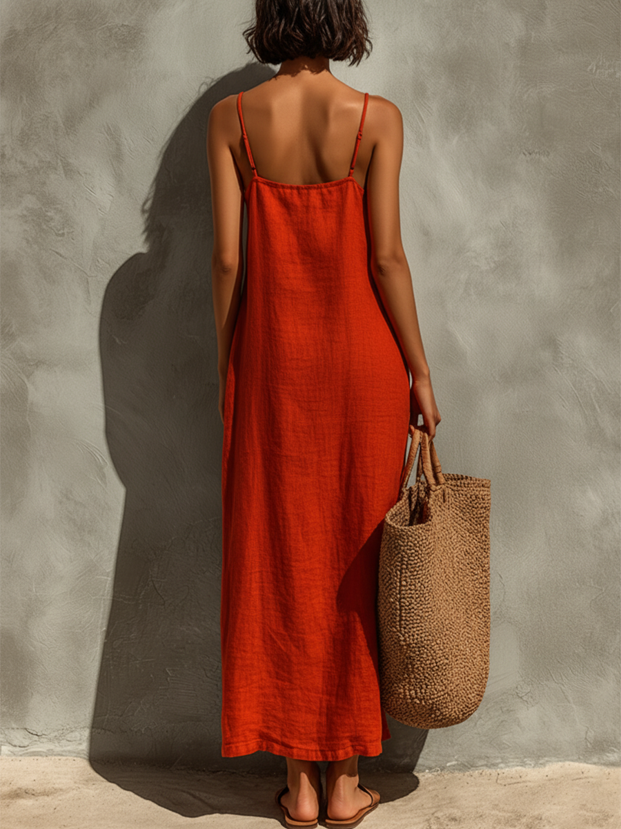 Vestido boho fluido de algodón