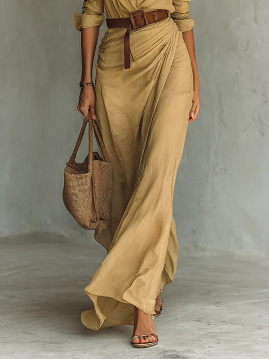 Vestido maxi elegante de lino