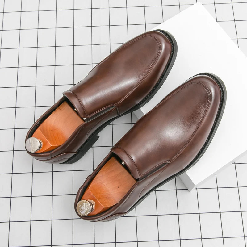 Mocasines elegantes de piel sin cordones