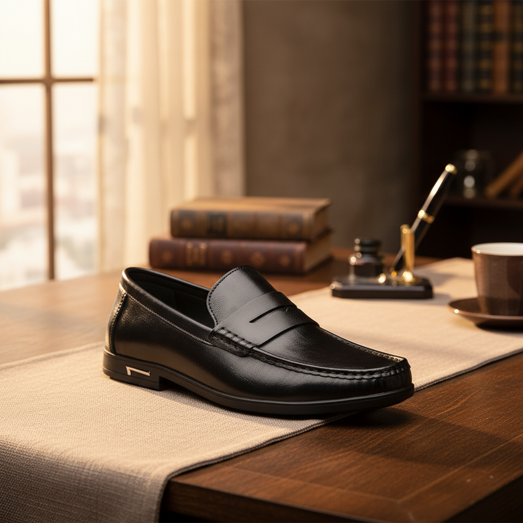 Elegantes mocasines de piel de primera calidad