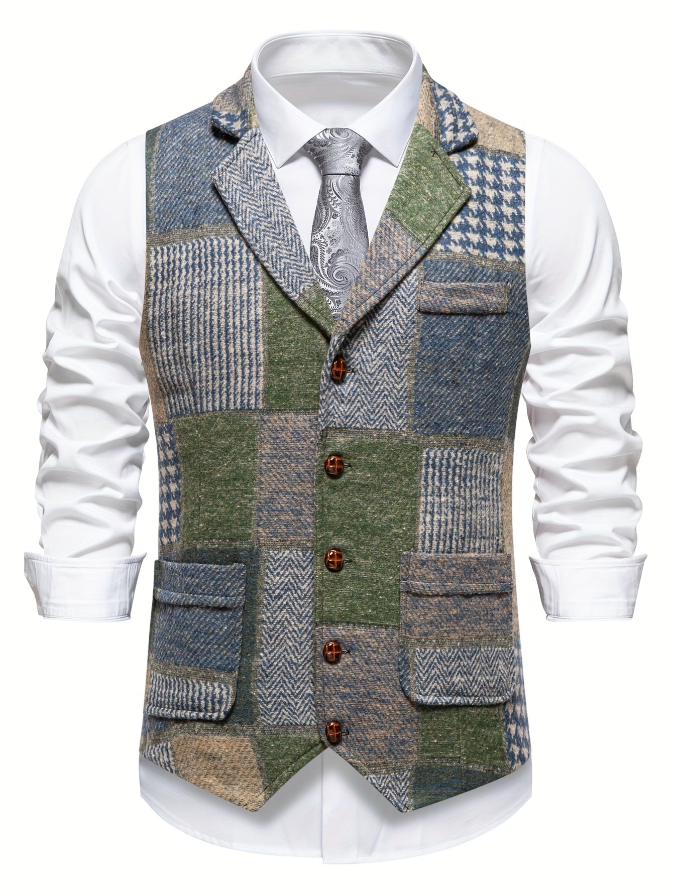 Elegante chaleco de patchwork
