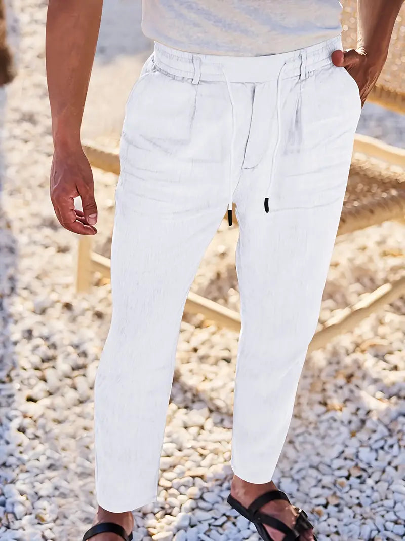 Elegantes pantalones de lino