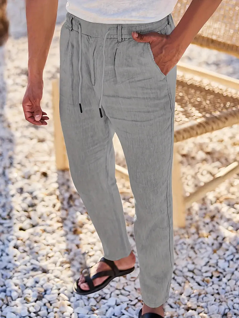 Elegantes pantalones de lino