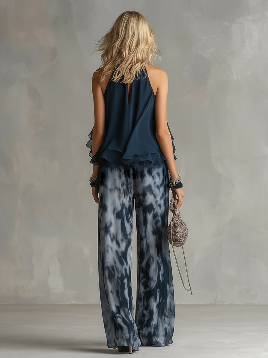 Conjunto elegante de tela ligera con caída fluida