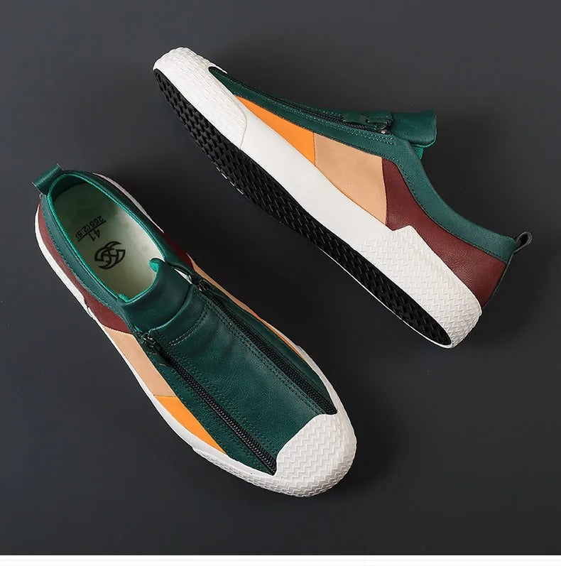 Zapatos de piel con cremallera