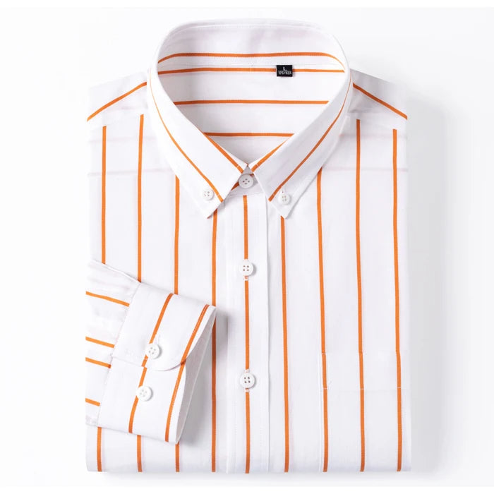 Elegante camisa de algodón a rayas