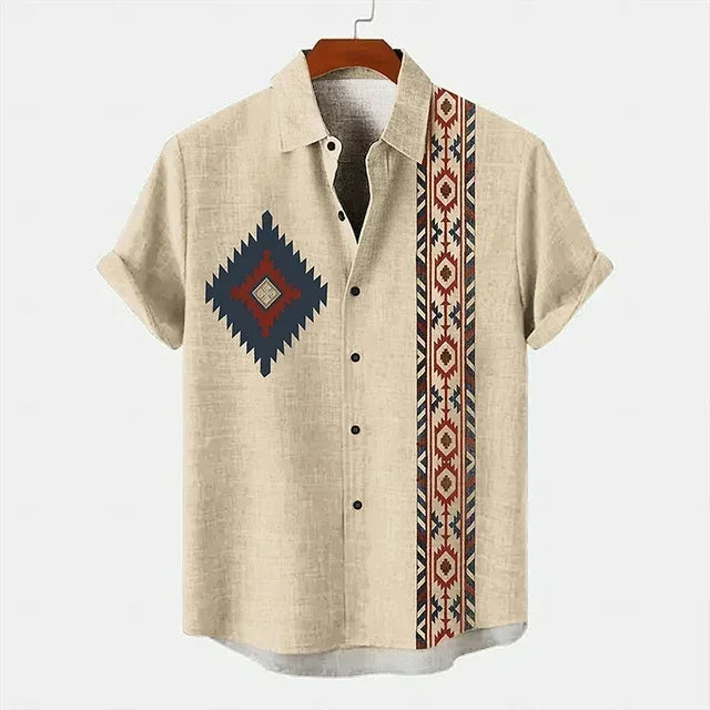 Camisa vintage de manga corta