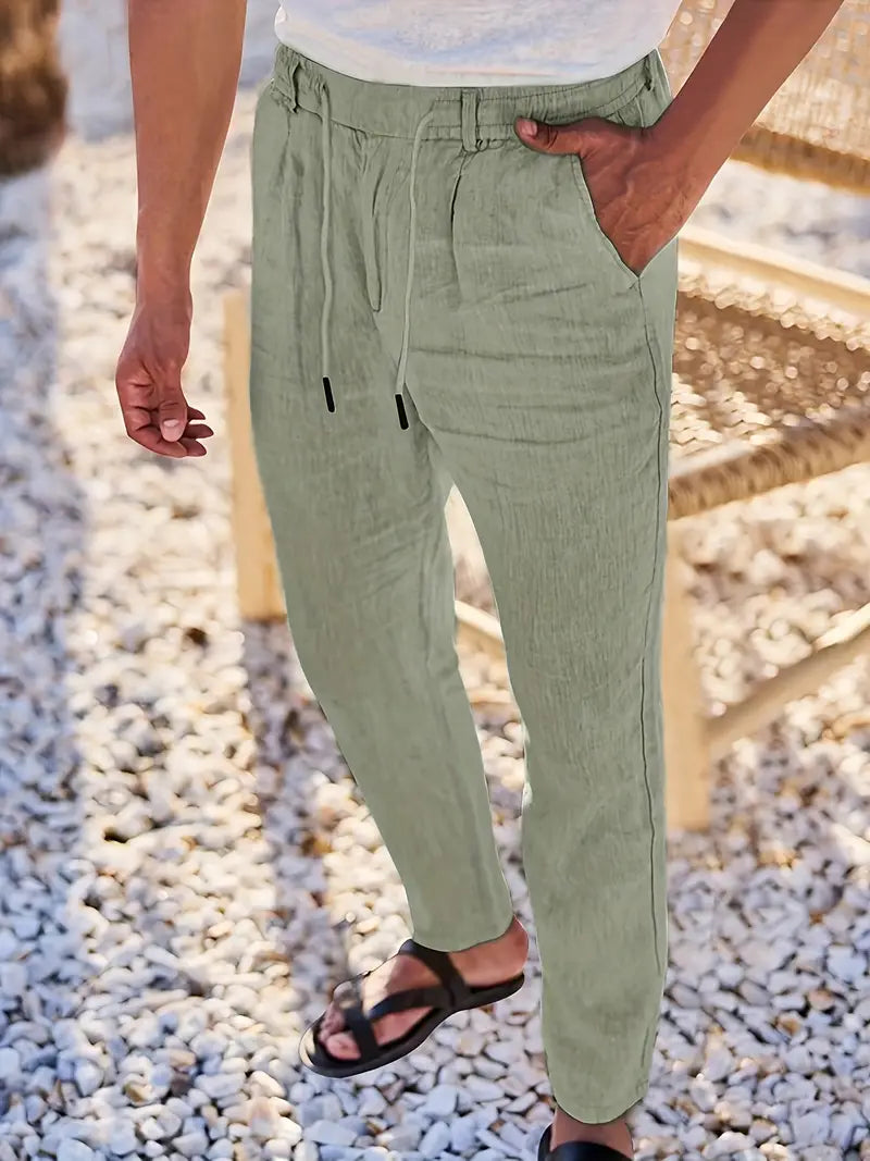 Elegantes pantalones de lino