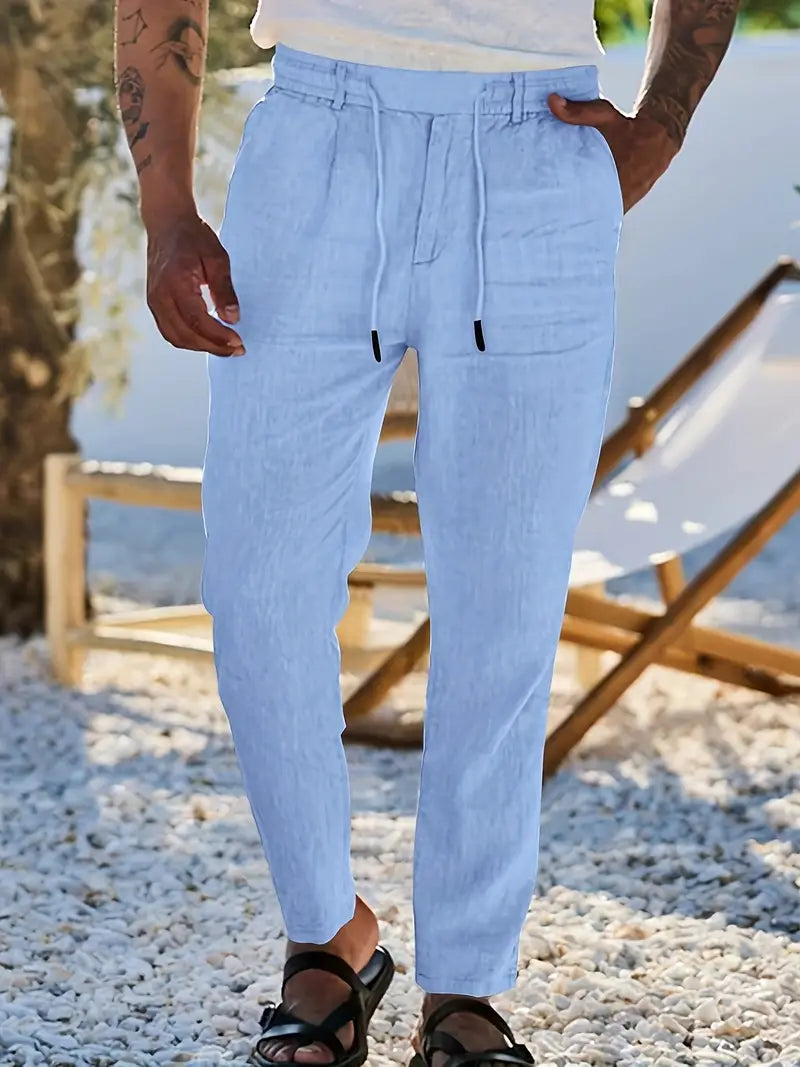 Elegantes pantalones de lino