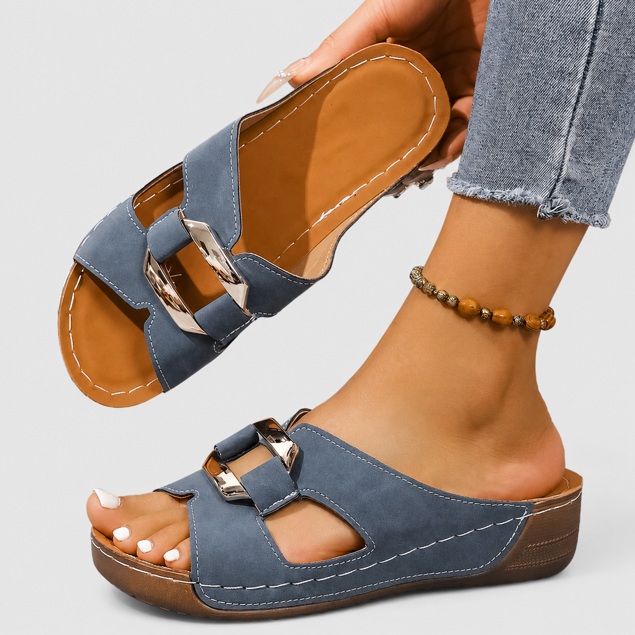 Sandalias con Hebilla Chic