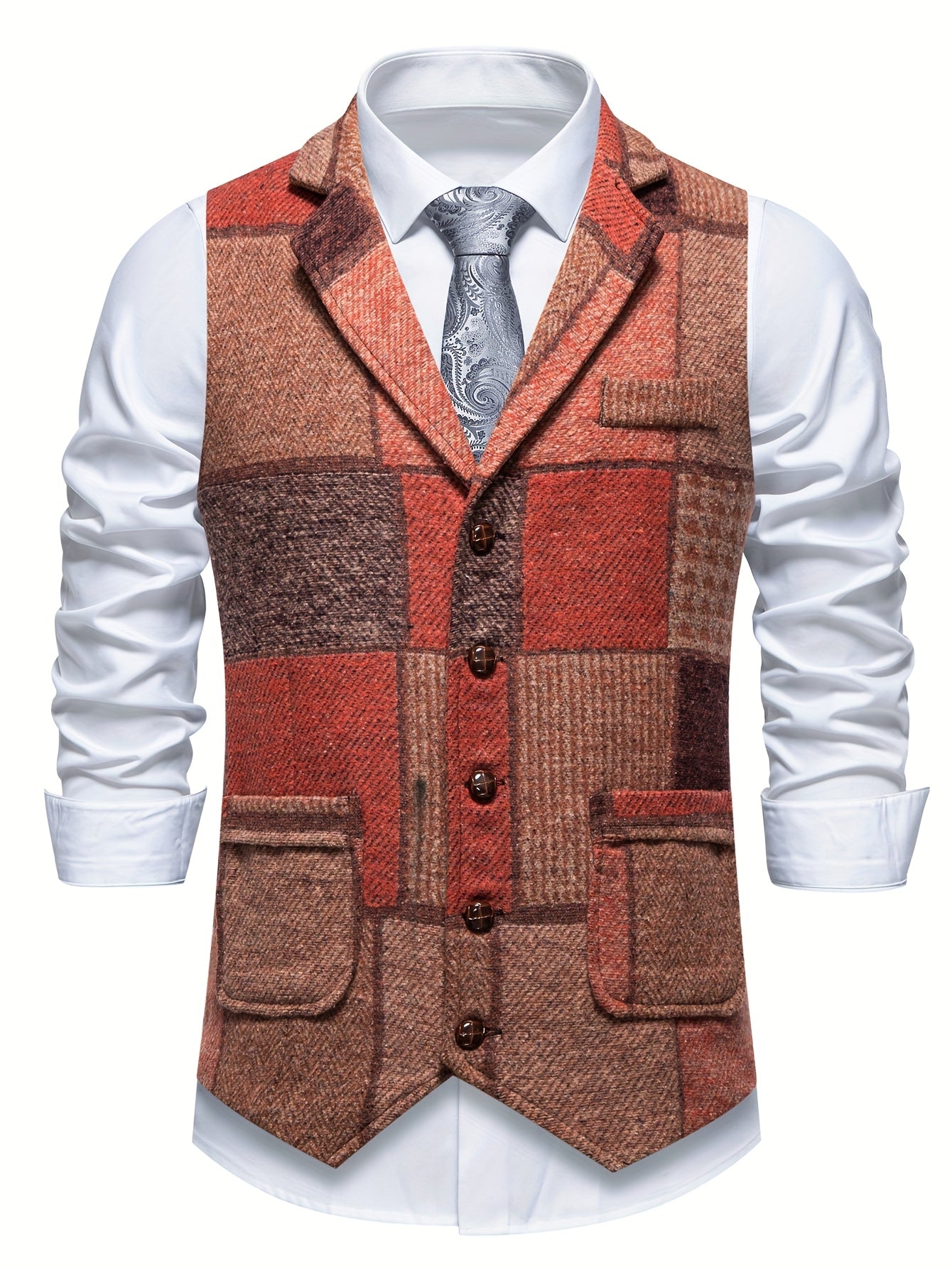 Elegante chaleco de patchwork