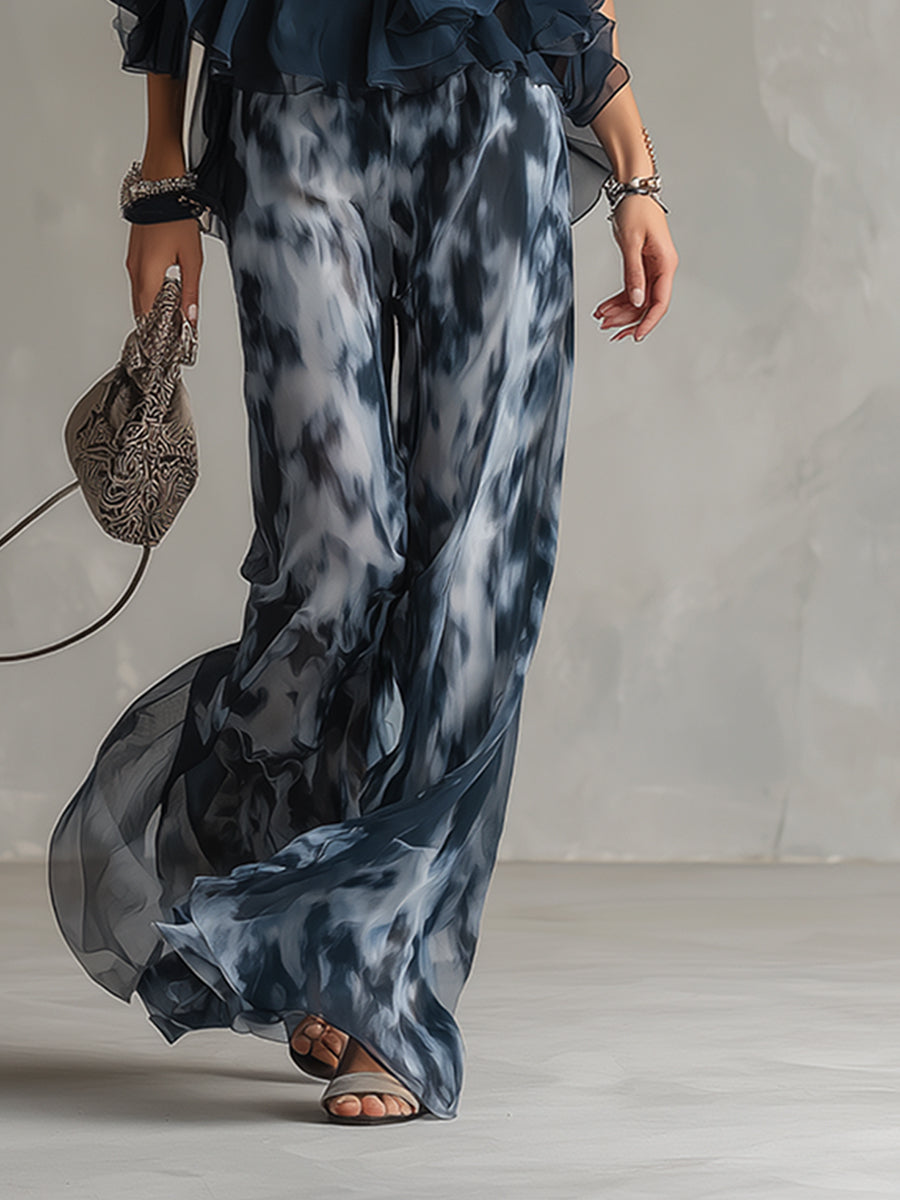 Conjunto elegante de tela ligera con caída fluida