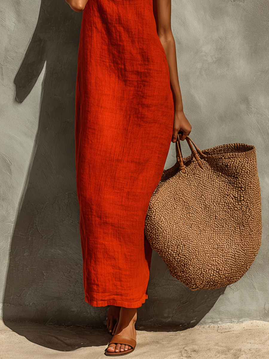 Vestido boho fluido de algodón