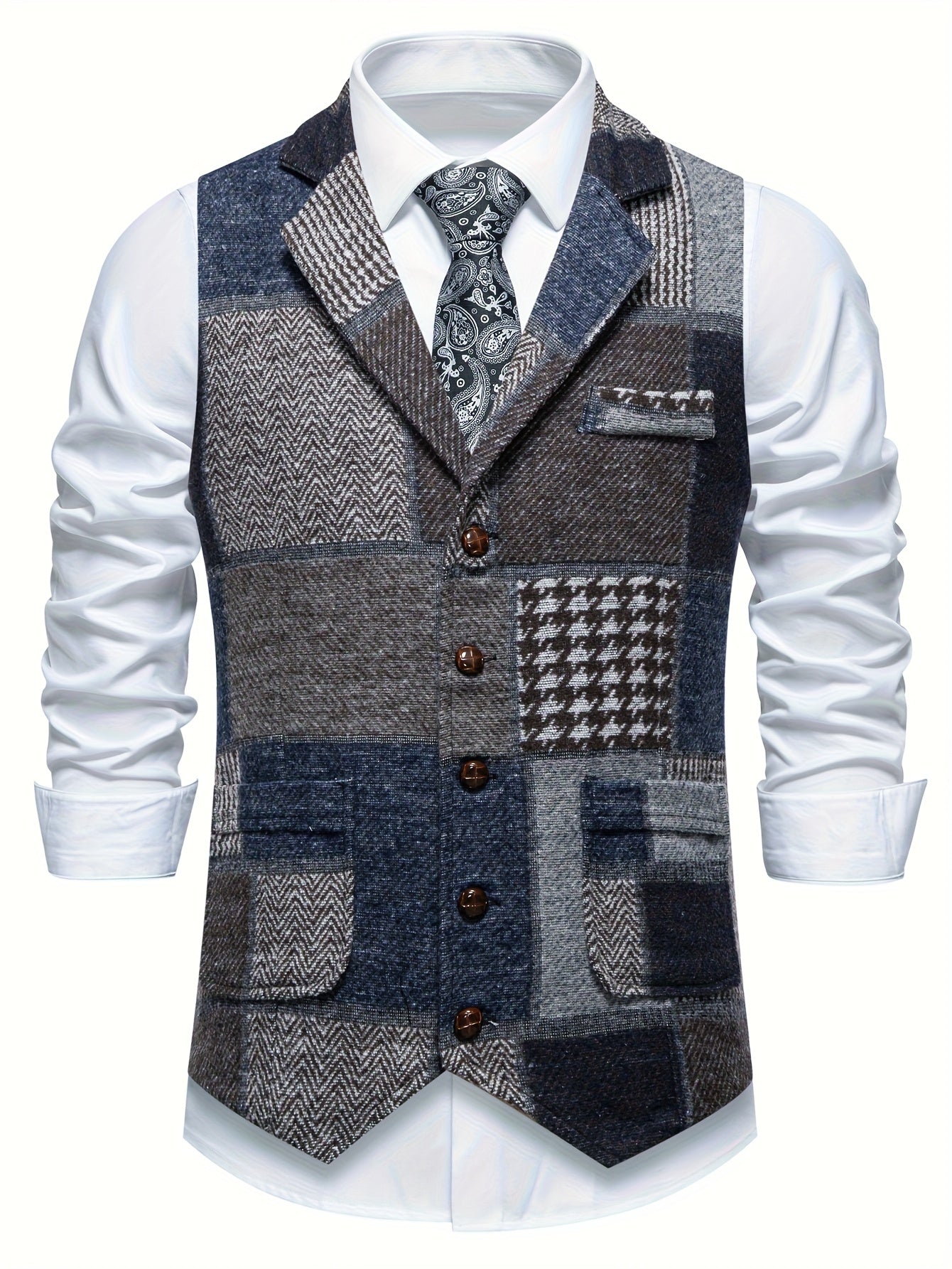 Elegante chaleco de patchwork