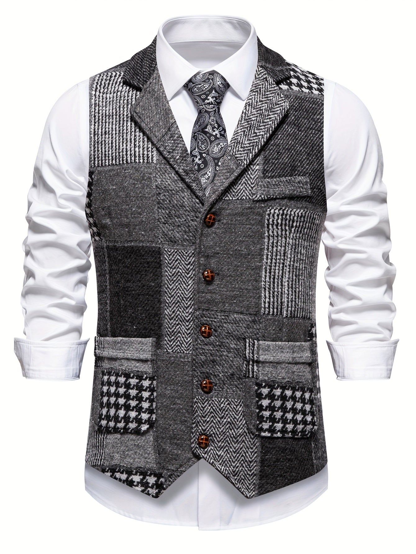 Elegante chaleco de patchwork