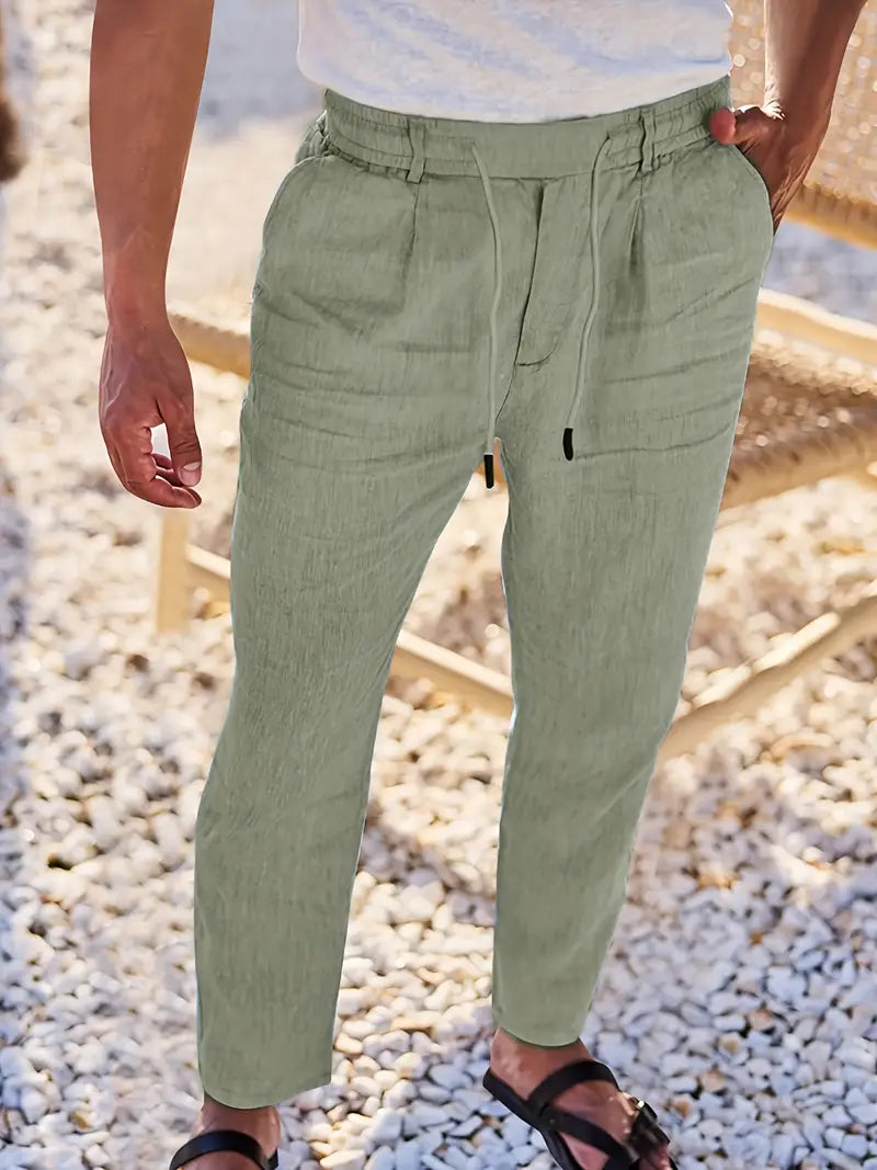 Elegantes pantalones de lino