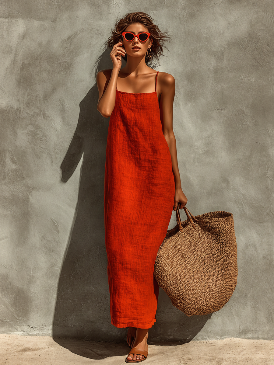 Vestido boho fluido de algodón