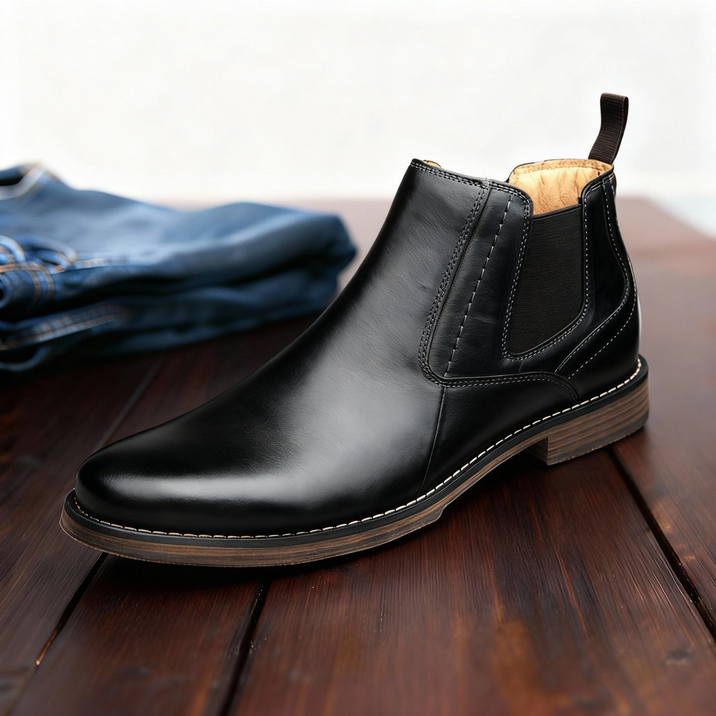 Elegantes botas de piel