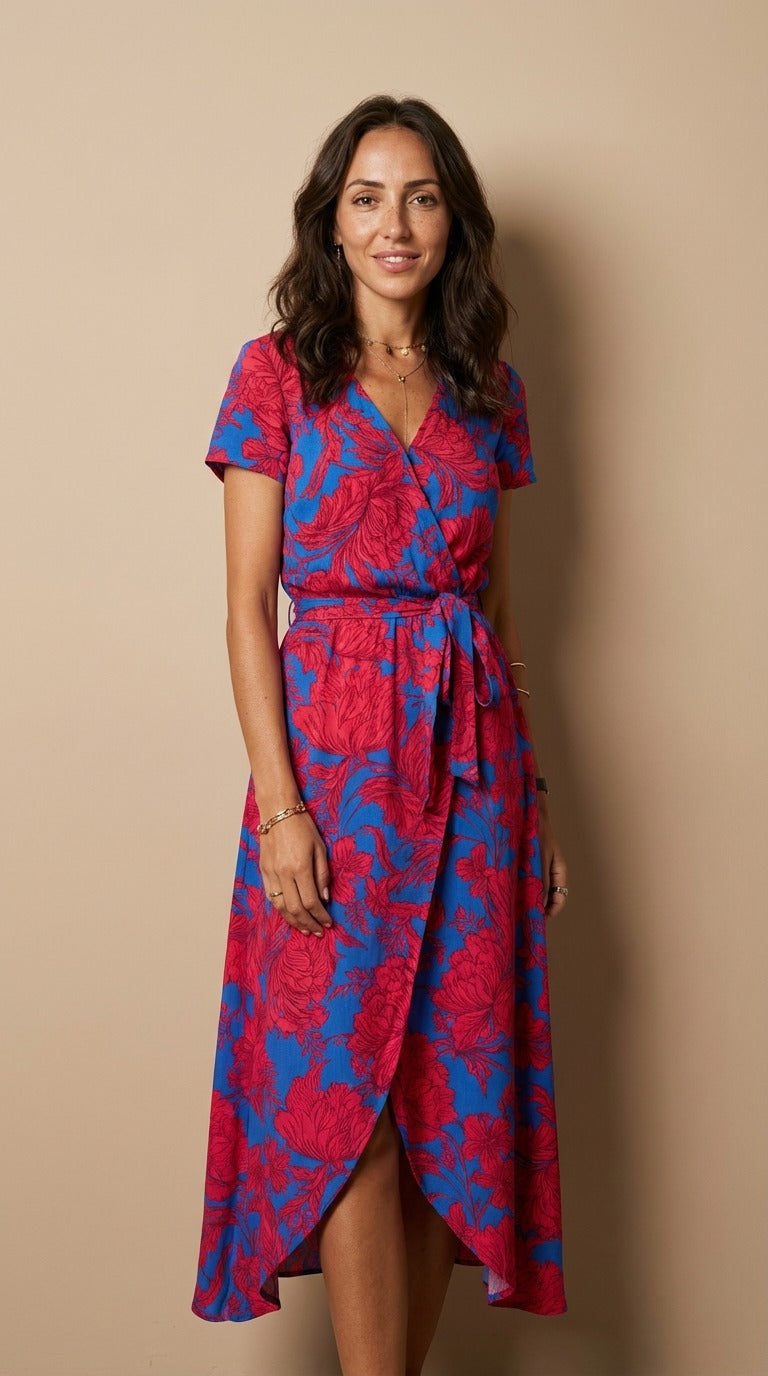 Vestido Floral Elegante con Escote V