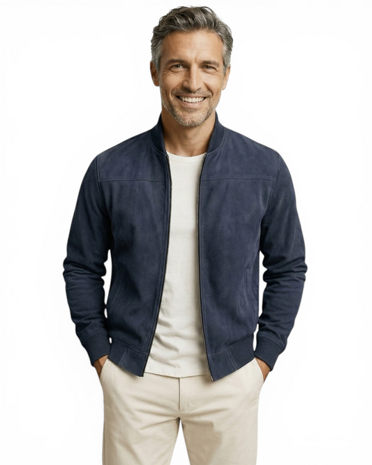 Elegante chaqueta de ante