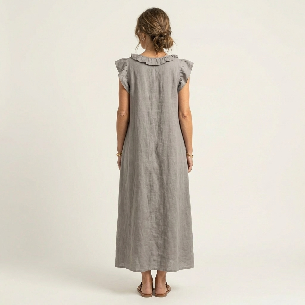Josefina | Vestido Maxi con Escote en V y Volantes