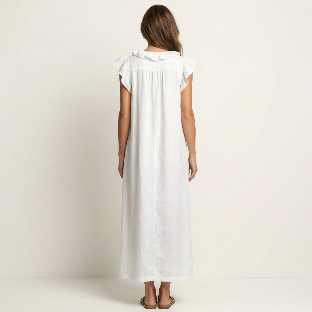 Josefina | Vestido Maxi con Escote en V y Volantes