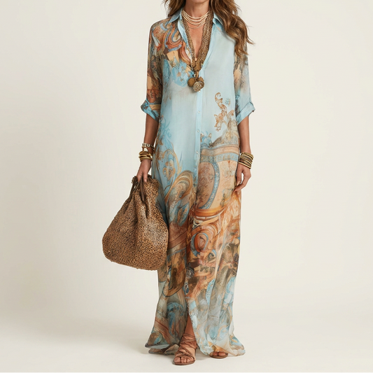Eloísa | Vestido Camisero Maxi en Seda