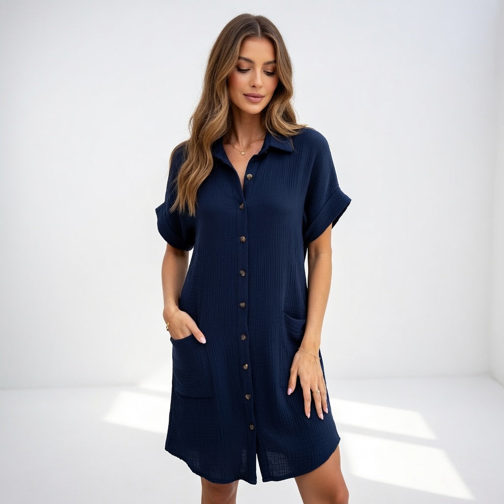Béatrice™ — Vestido camisero elegante y fácil de llevar
