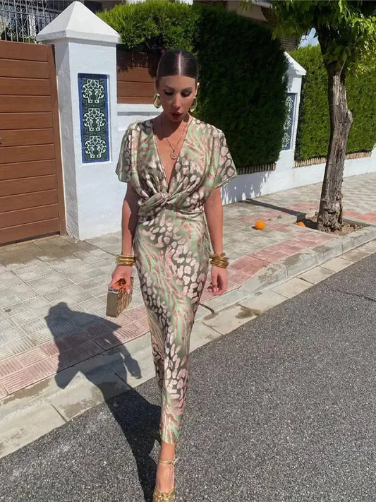 Vestido Midi Fluido en Tono Cobre