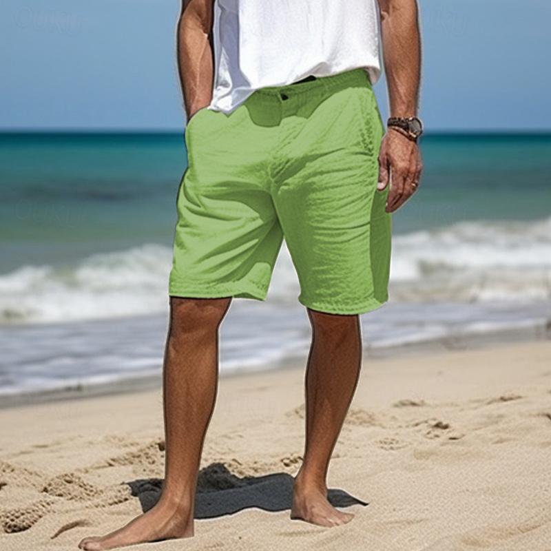 Elegantes pantalones cortos de lino
