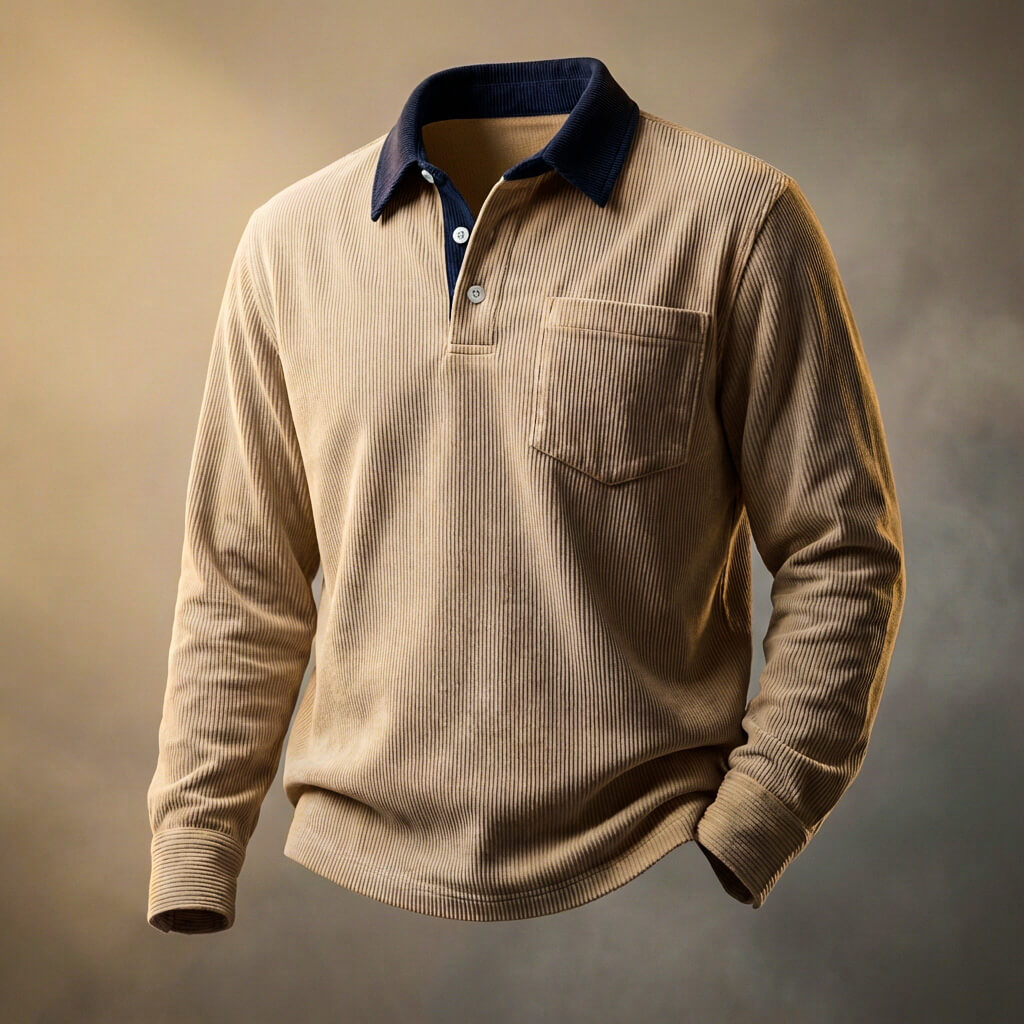 Elegante polo de pana