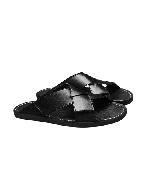 Zapatillas sin cordones de cuero de estilo retro para hombre