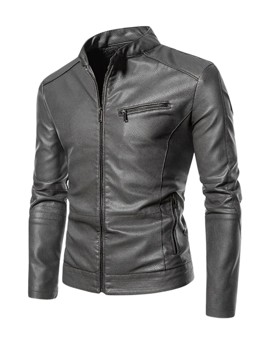Elegante chaqueta de moto de cuero