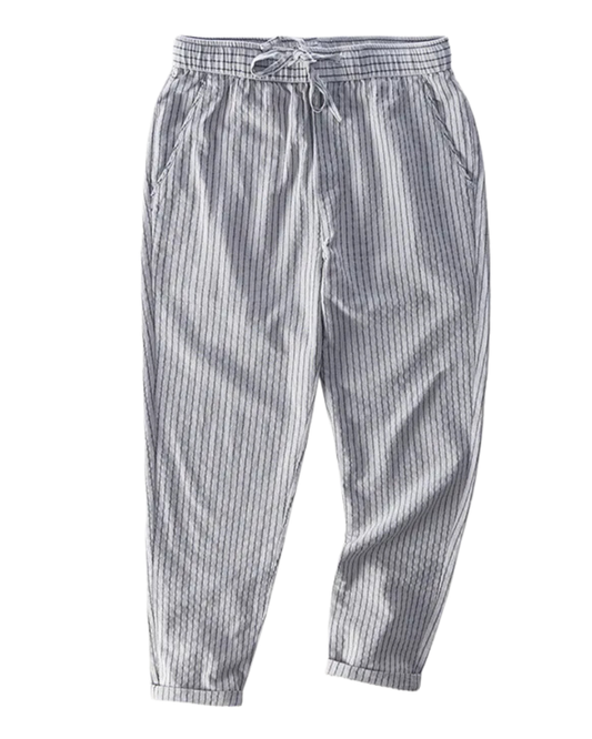 Pantalones de algodón a rayas
