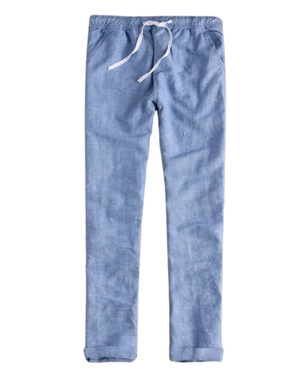 Pantalones elegantes de algodón y lino