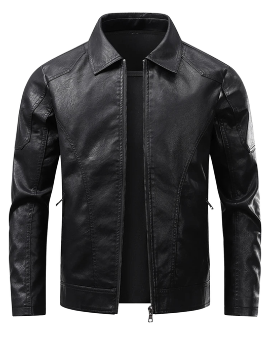 Elegante chaqueta motera de cuero