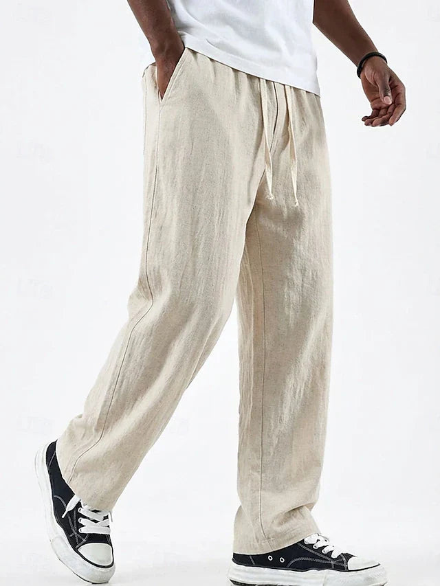 Elegantes pantalones de lino