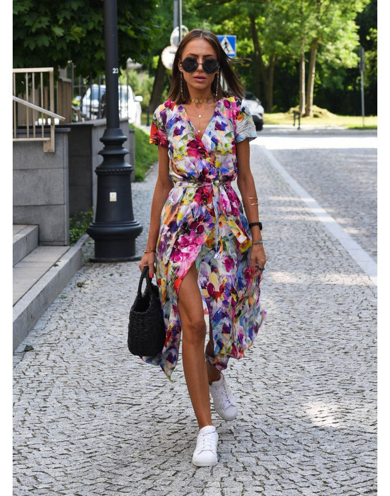 Vestido Floral Elegante con Escote V