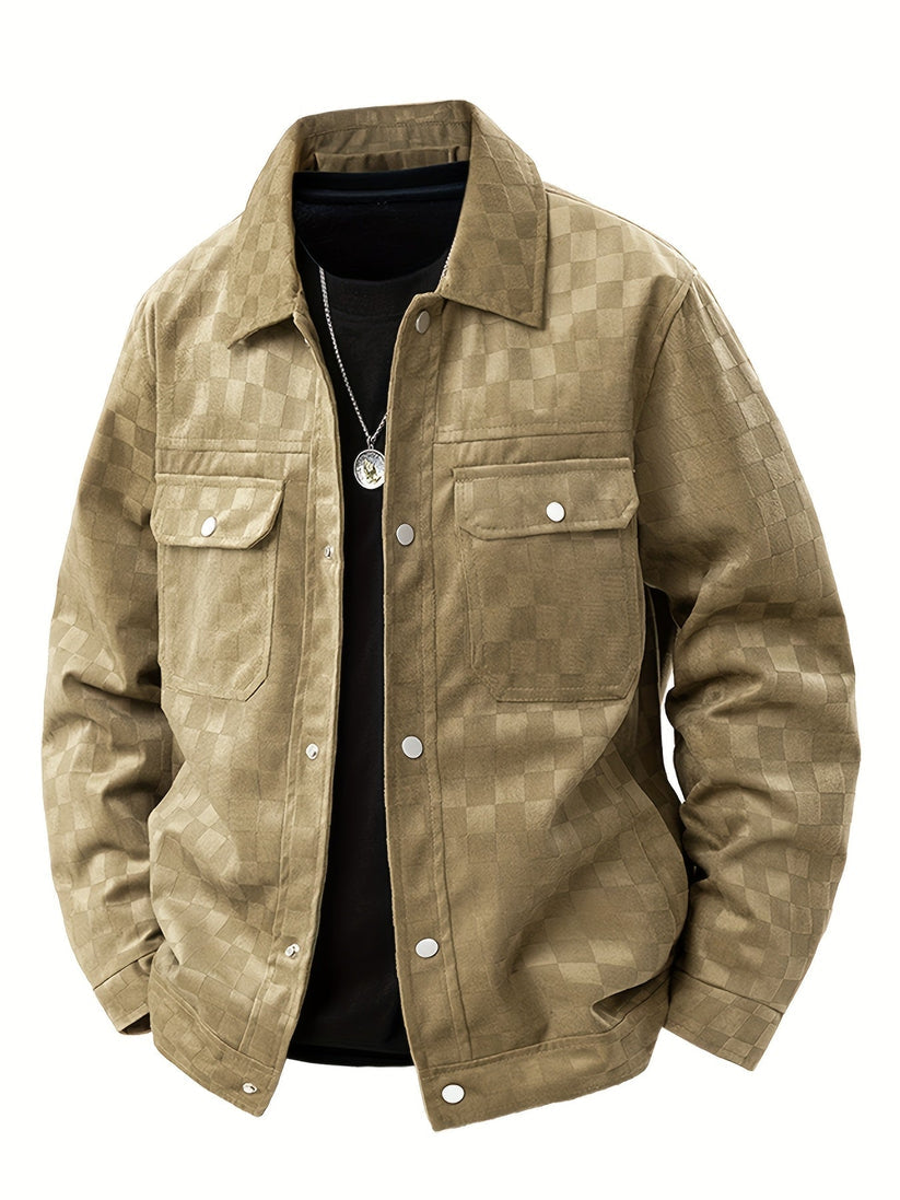 Chaqueta de ante a cuadros