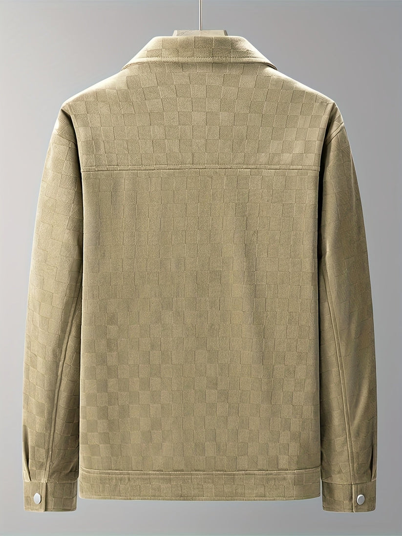 Chaqueta de ante a cuadros
