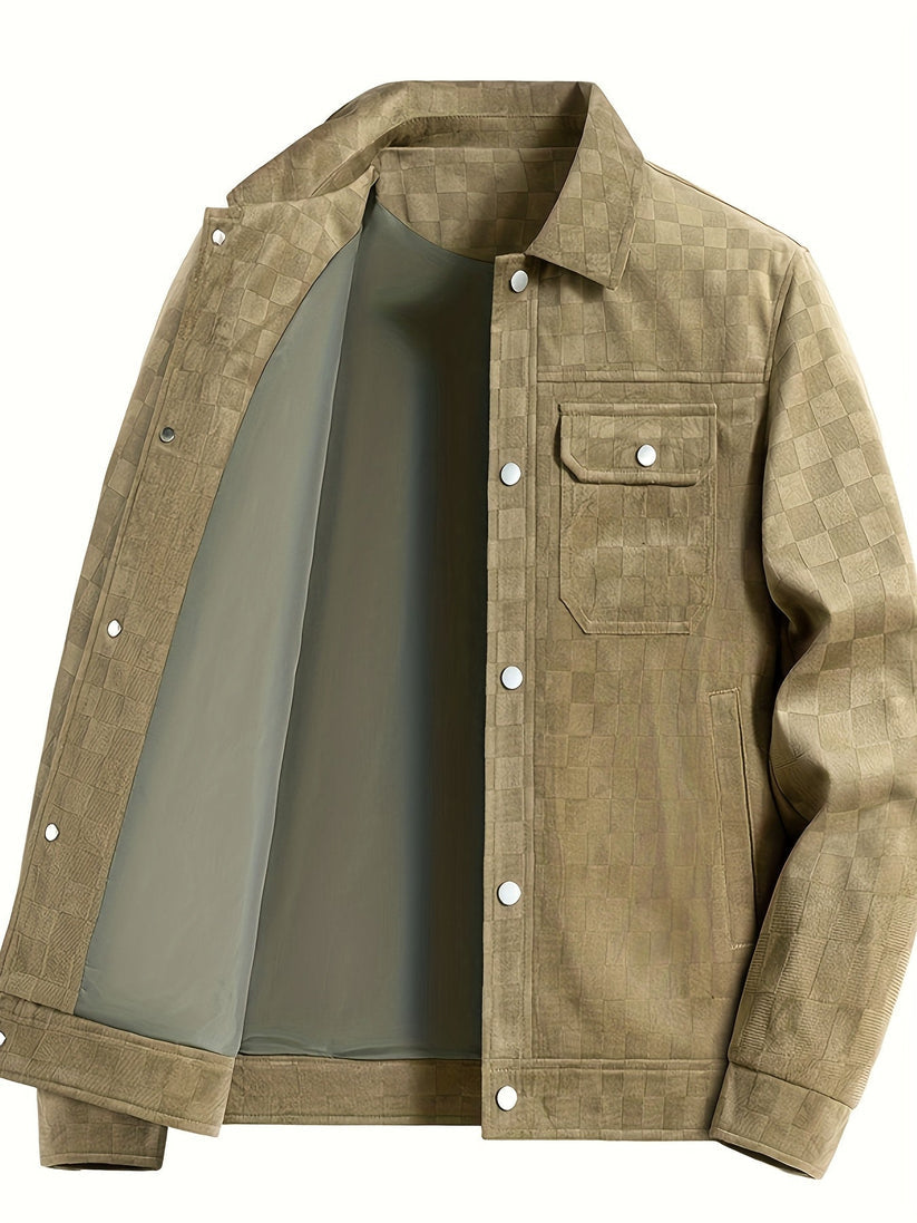 Chaqueta de ante a cuadros