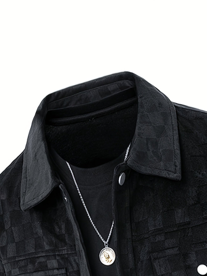Chaqueta de ante a cuadros