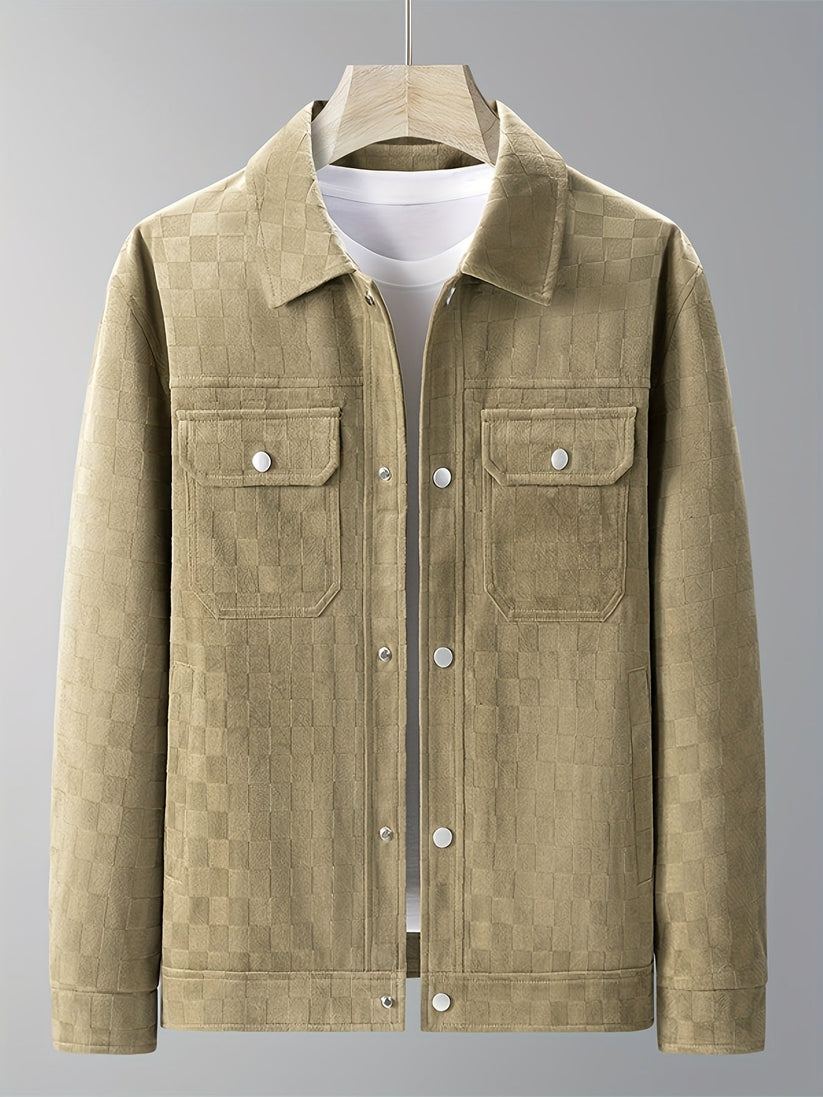 Chaqueta de ante a cuadros