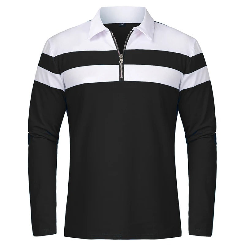 Elegante jersey de rayas con cremallera