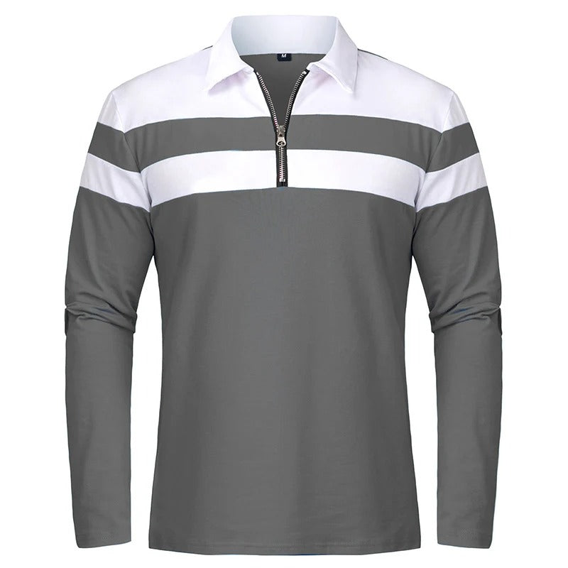 Elegante jersey de rayas con cremallera