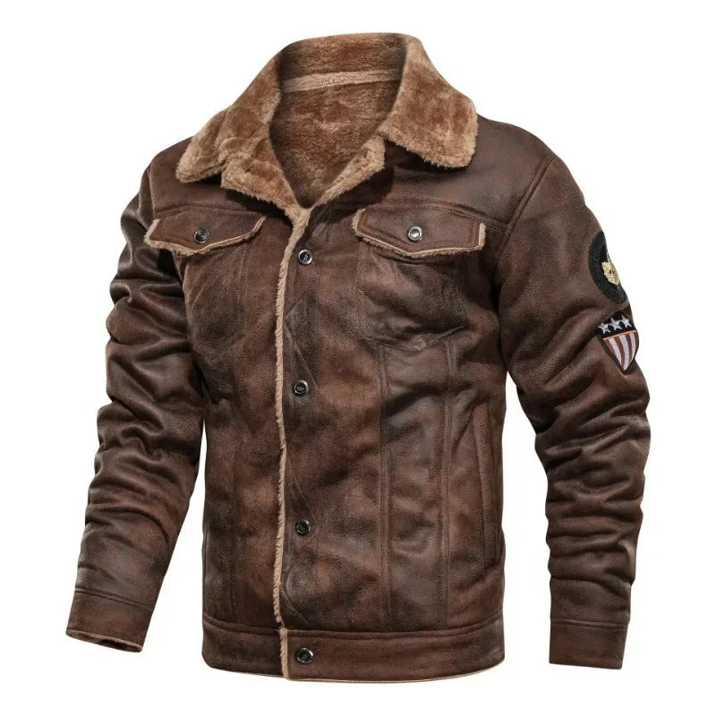 Elegante y cálida chaqueta de piel polar