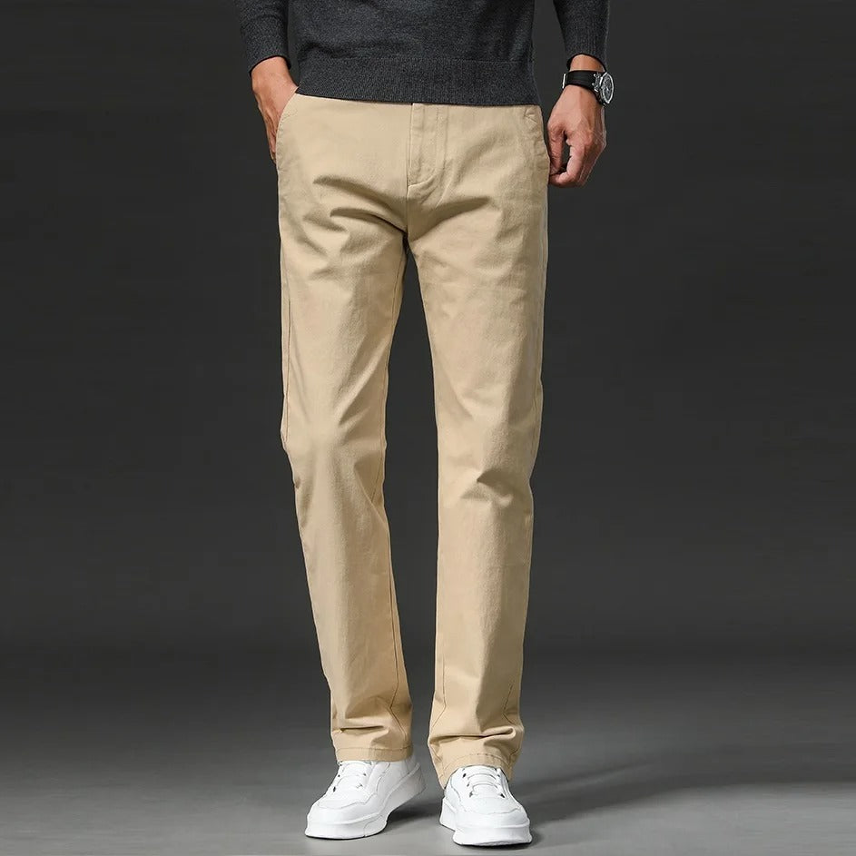 Pantalón recto de algodón