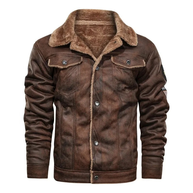 Elegante y cálida chaqueta de piel polar